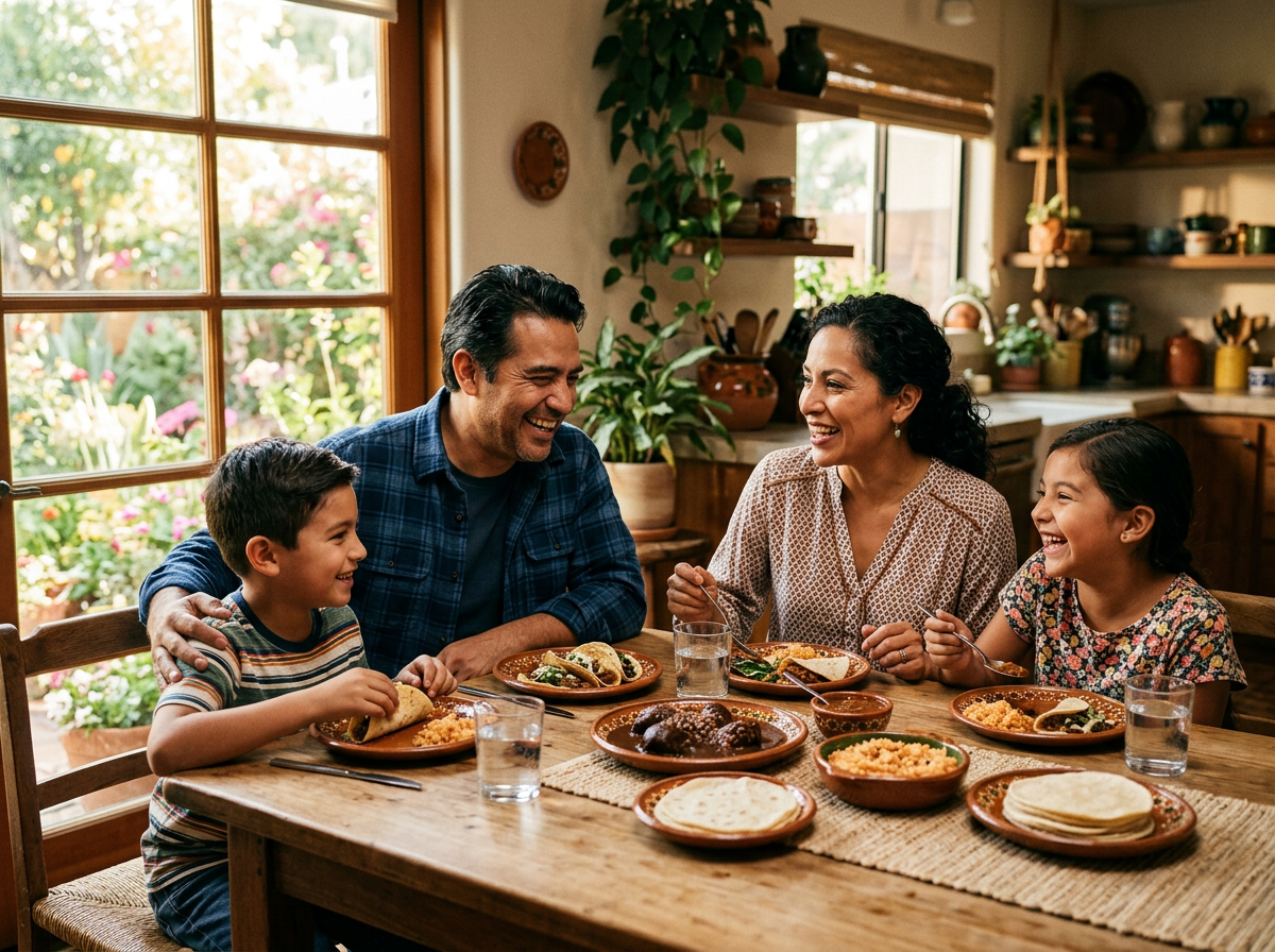 A joyful multigenerational Mexican-American family